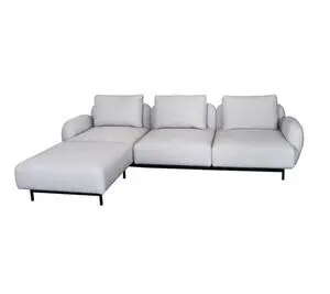 Cane-Line - Aura 3-pers. sofa m/lavt armlæn & chaiselong Højre Light grey, Cane-line Ambience